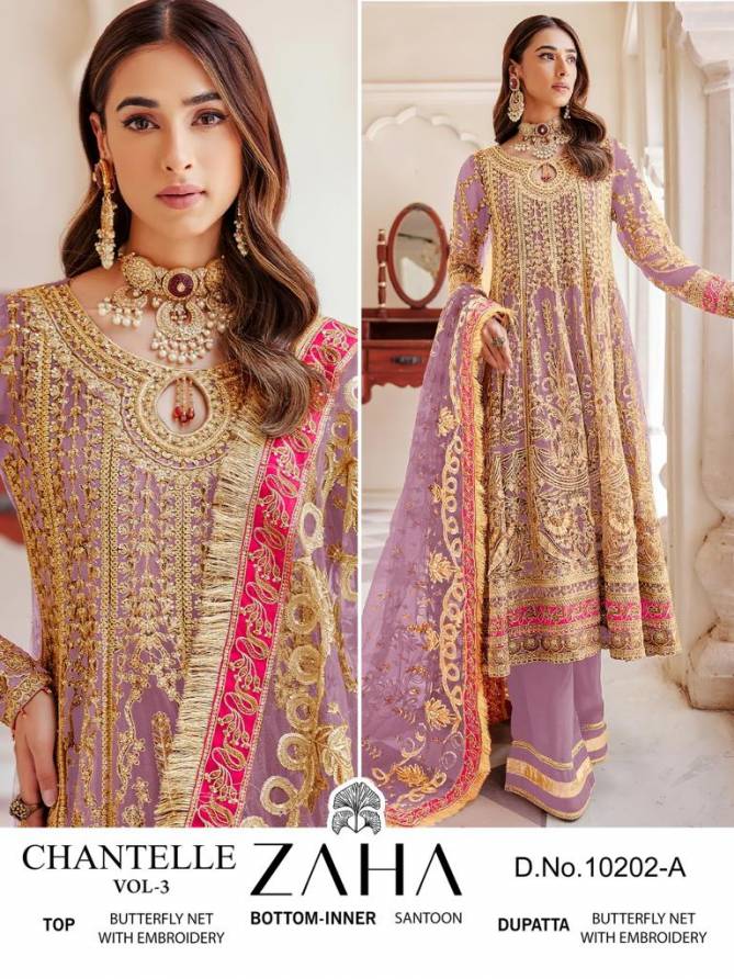 Chantelle Vol 3 By Zaha Heavy Pakistani Suits Catalog
